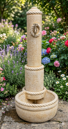 Fuente de pared con grifo para el jardín OBELISCO.