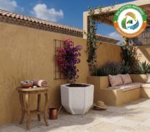 jardinera de granito clasica hexagonal cadaques