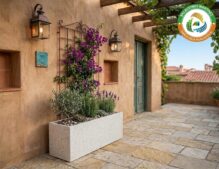 jardinera de granito clasica melani para jardines