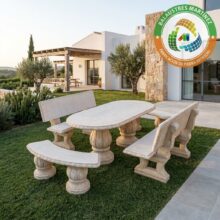 CONJUNTO MESA Y BANCOS PARA JARDIN FRESNO