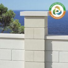 Bloque modular Pilar Liso de piedra artificial en medidas 22.5x22.5 30x30 y 40x40 cm.